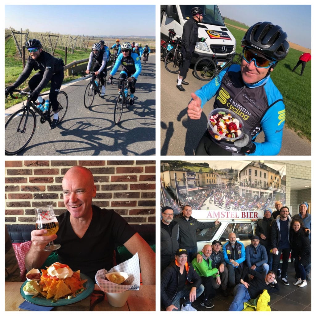 mummu cycling tour Amstel beer awaiting (+ nachos for Stuey)