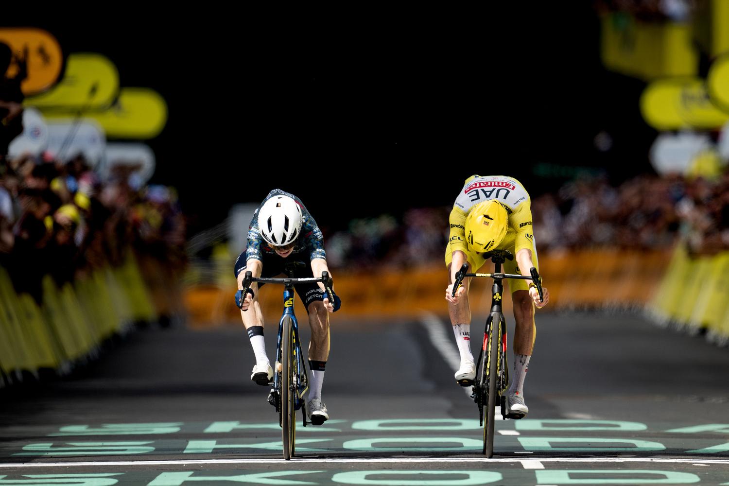 Close finish at the Tour de France, UAE rider in yellow