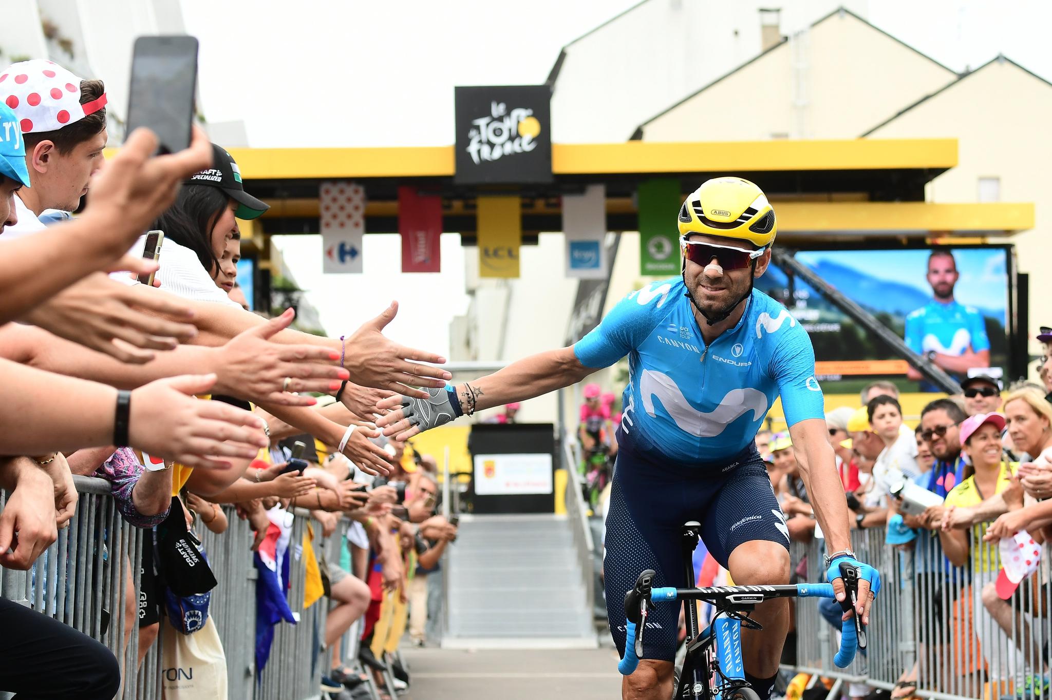 Movistar rider Enric Mas at the Tour de France Grand Depart