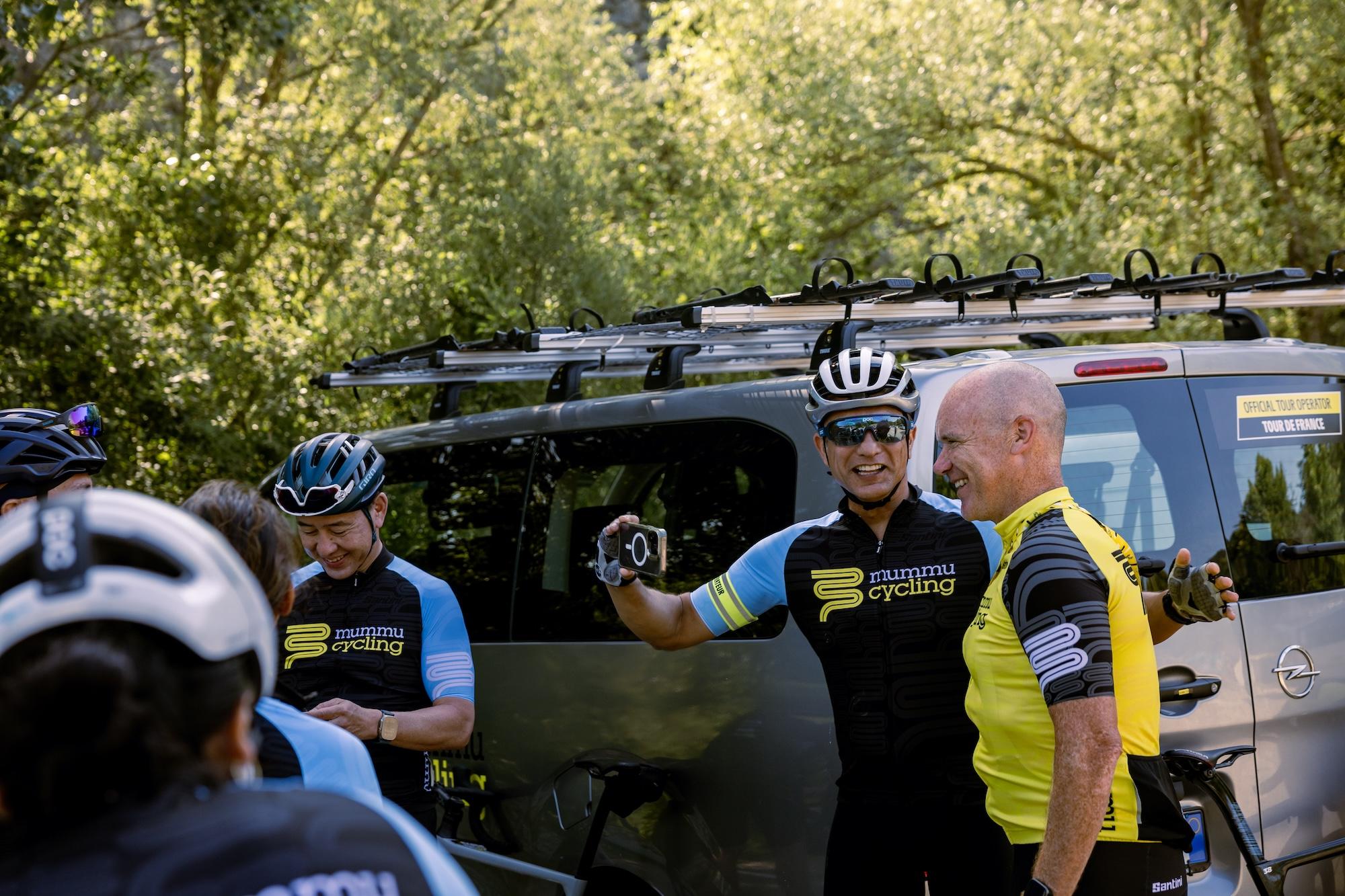 Mummu Cycling team members and guests at the Tour de France