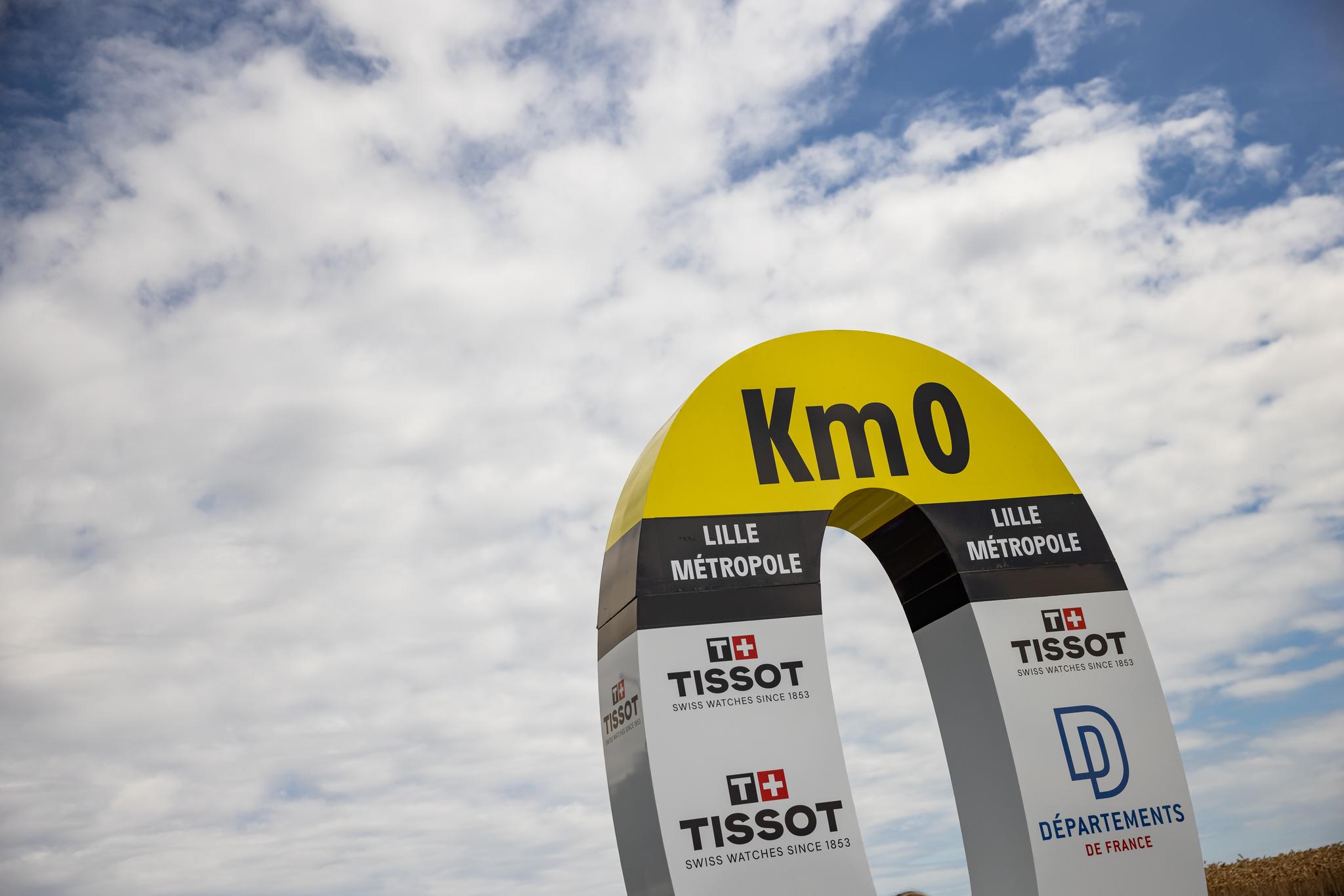Tour de France Stage 1 start arch in Lille, France