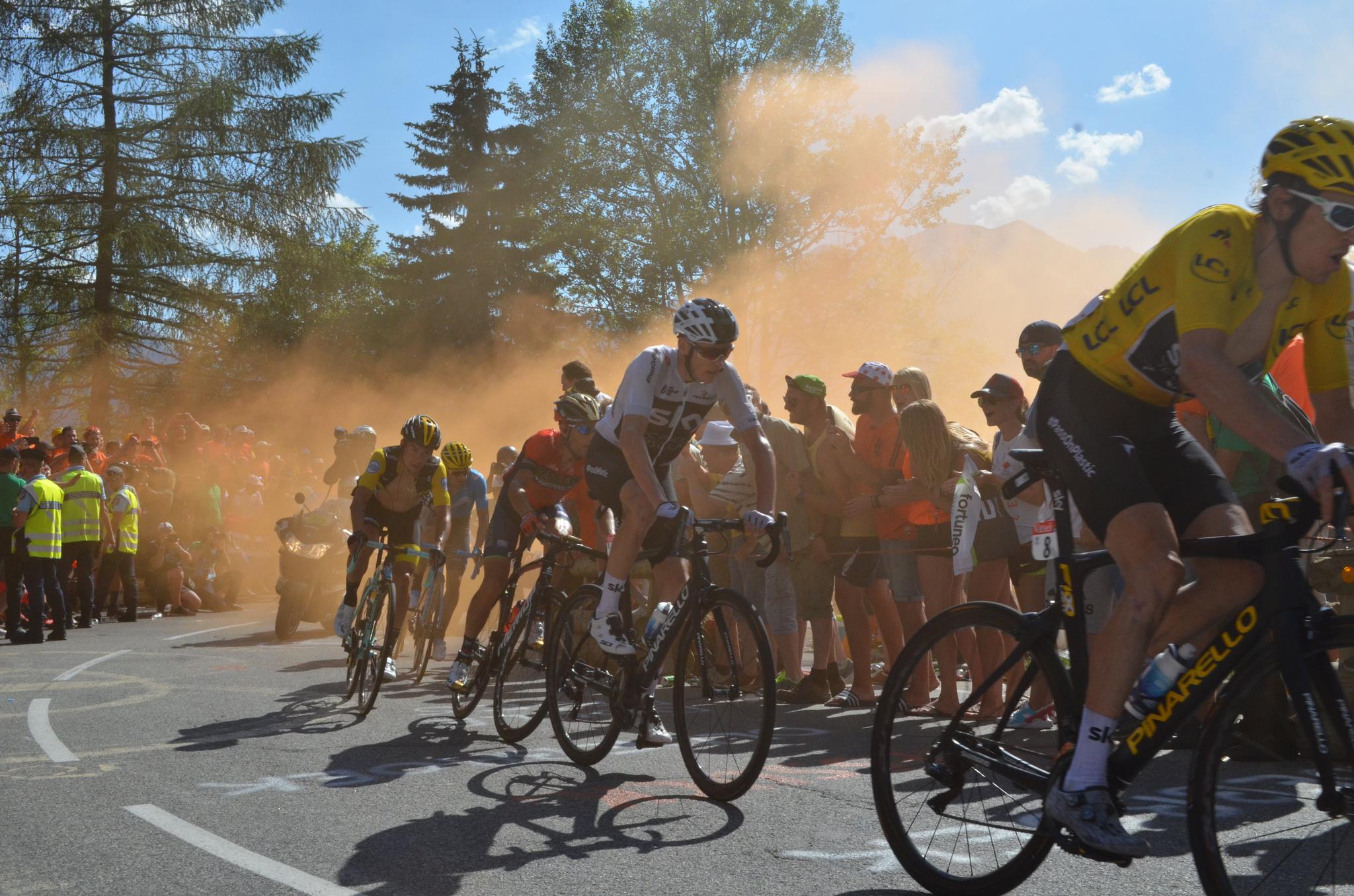 Geraint Thomas on Alpe d'Huez