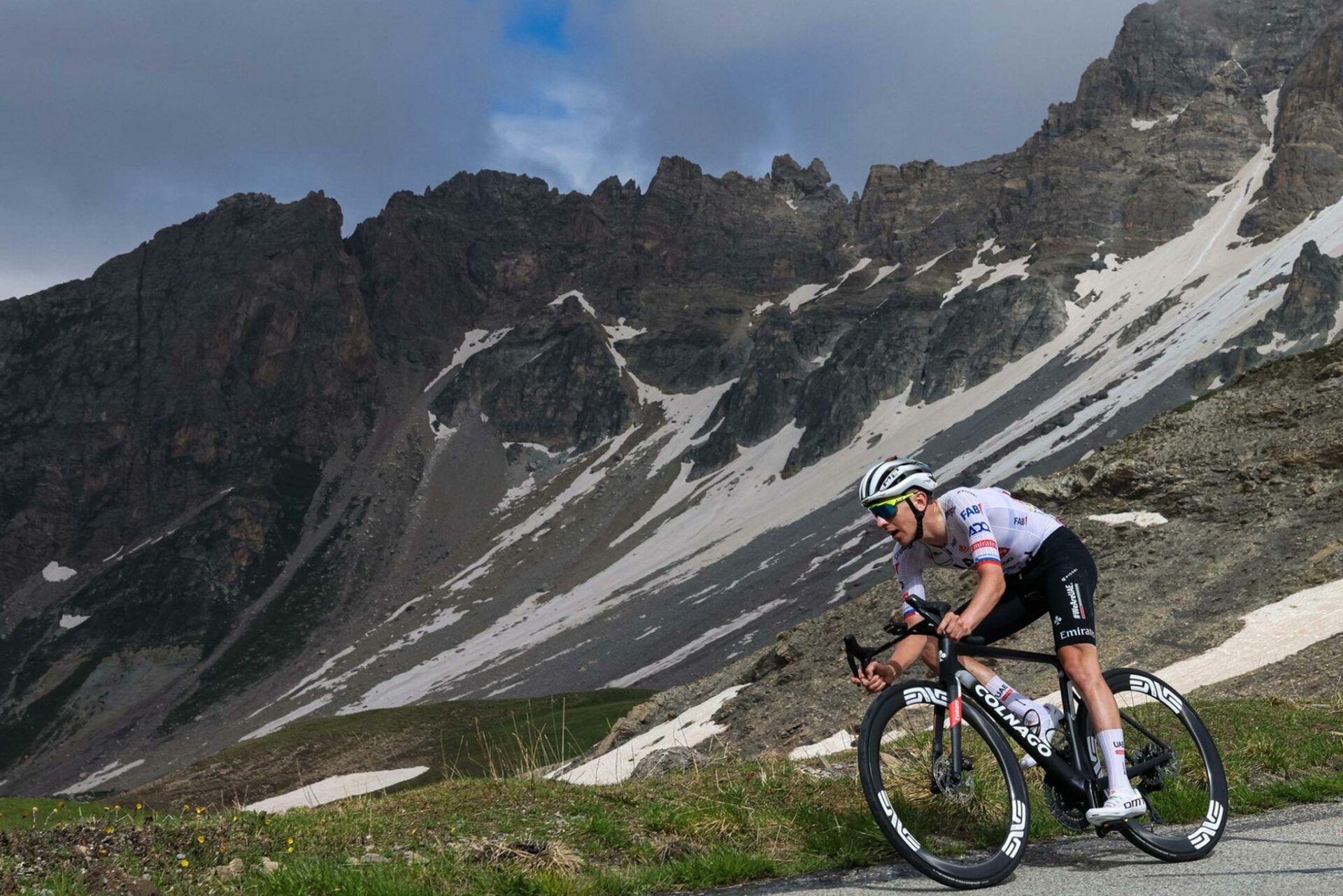 UAE rider climbing a mountain road